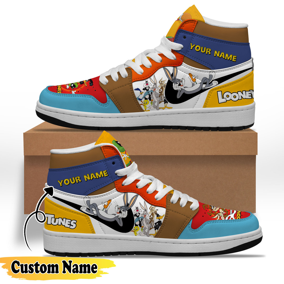 Looney Tunes High-Top Sneakers Retro Streetwear Vibe Shoes For Men And Women - Image 3