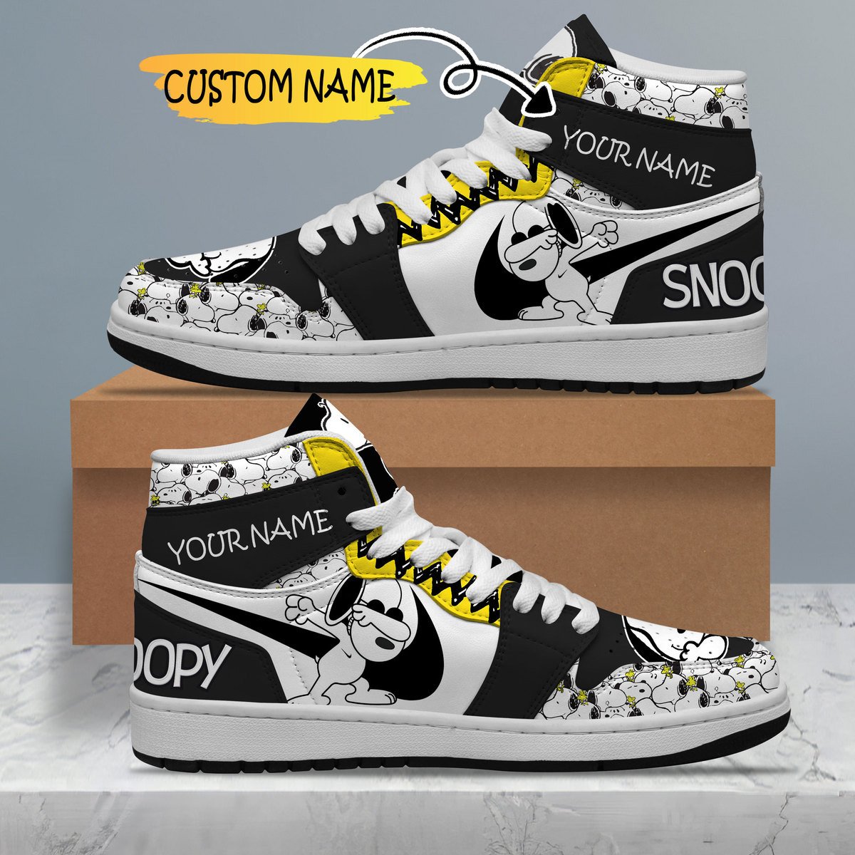 Snoopy High-Top Sneakers Retro Streetwear Vibe Shoes For Men And Women - Image 4
