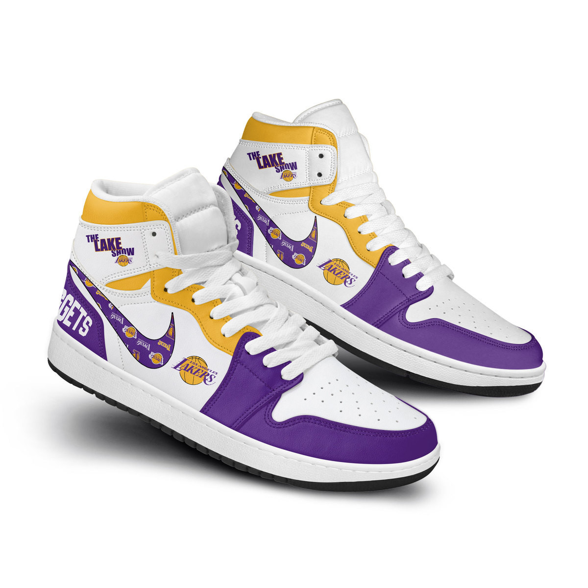 Los Angeles Lakers High-Top Sneakers Retro Streetwear Vibe Shoes For Men And Women - Image 2