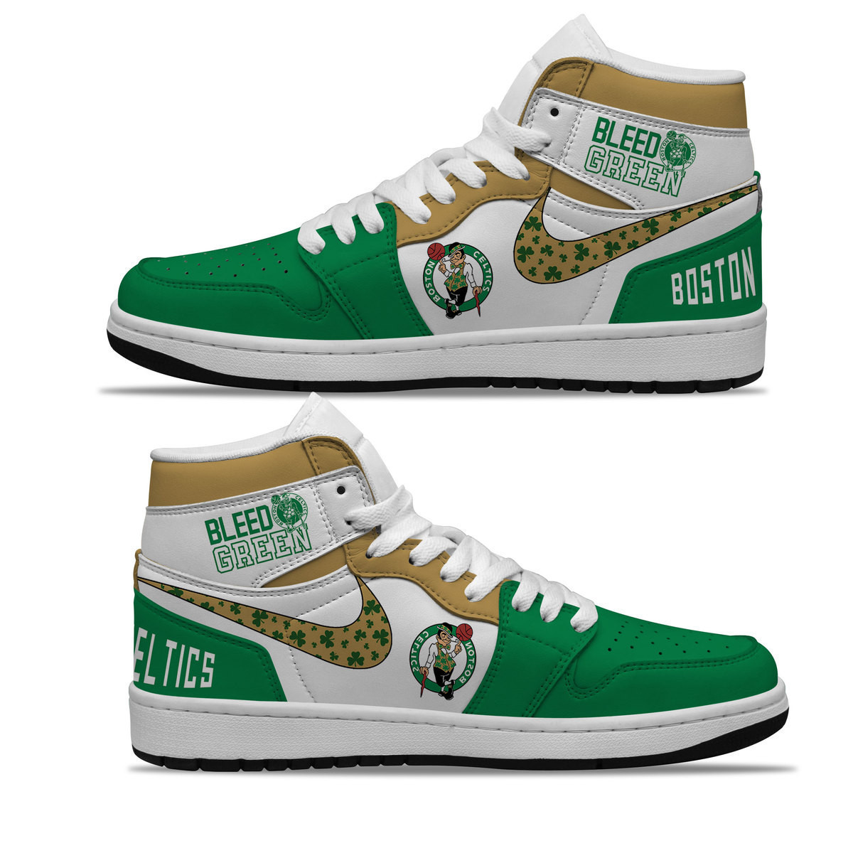 Boston Celtics High-Top Sneakers Retro Streetwear Vibe Shoes For Men And Women - Image 3