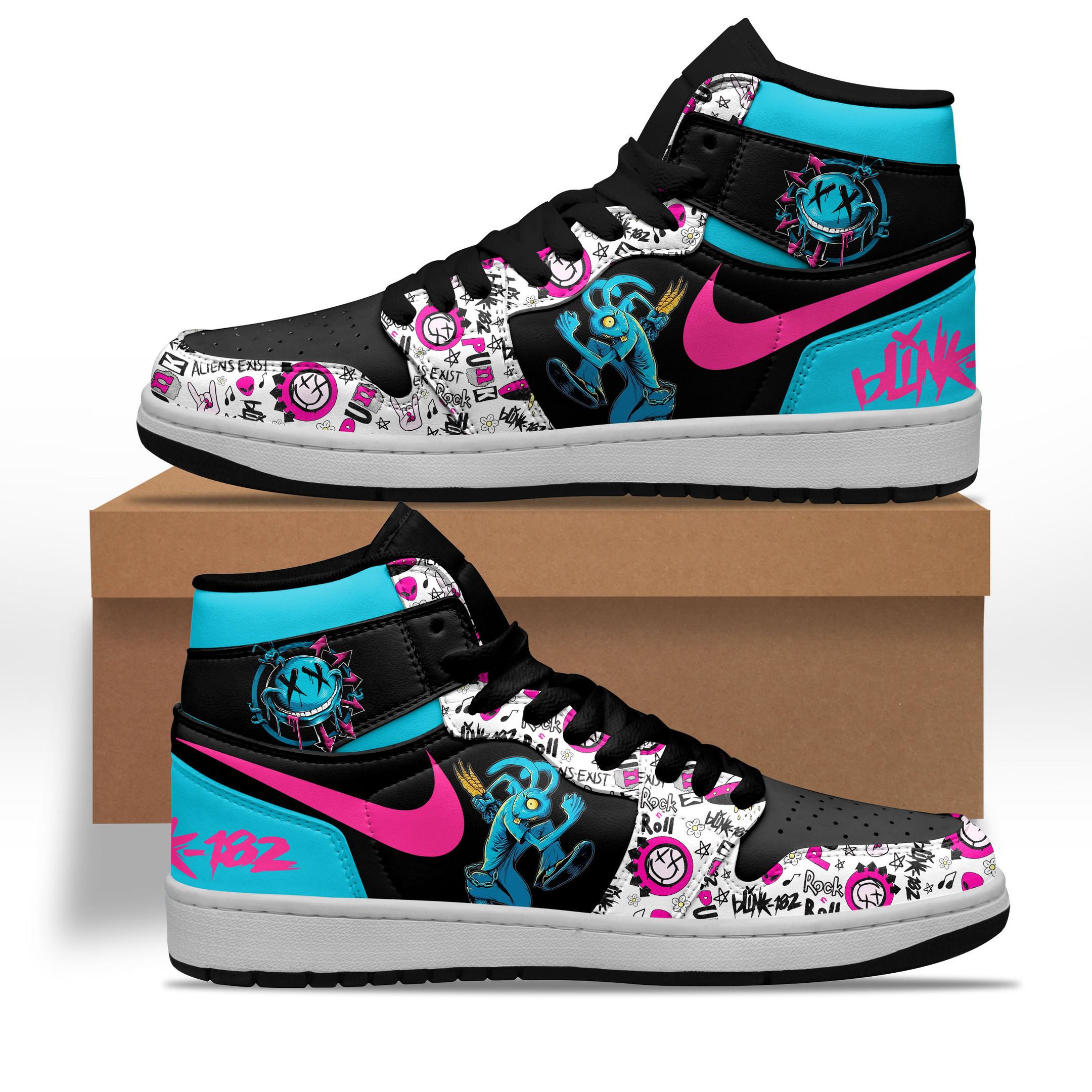 Blink 182High-Top Sneakers Retro Streetwear Vibe Shoes For Men And Women - Image 2