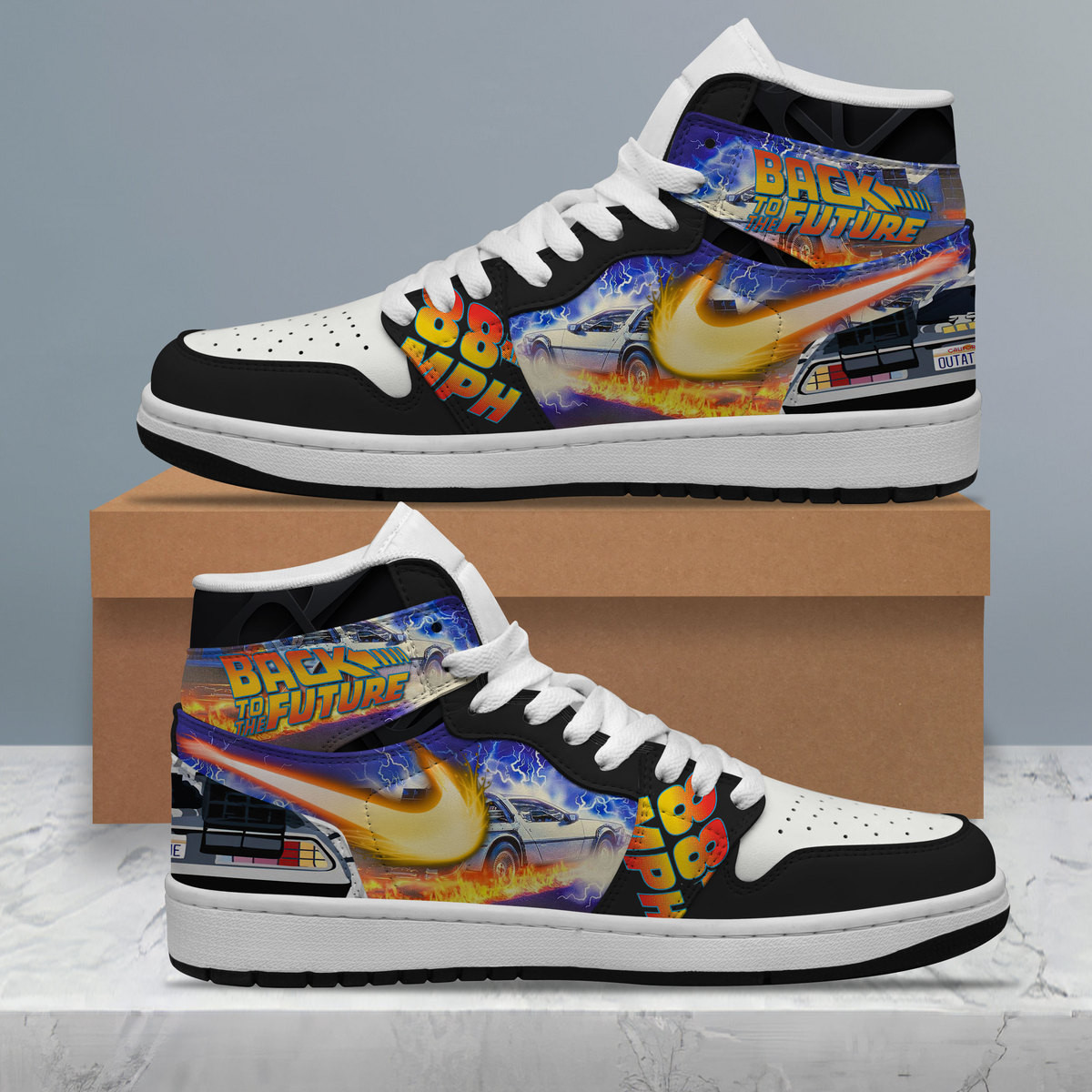 Back To The Future High-Top Sneakers Retro Streetwear Vibe Shoes For Men And Women - Image 2