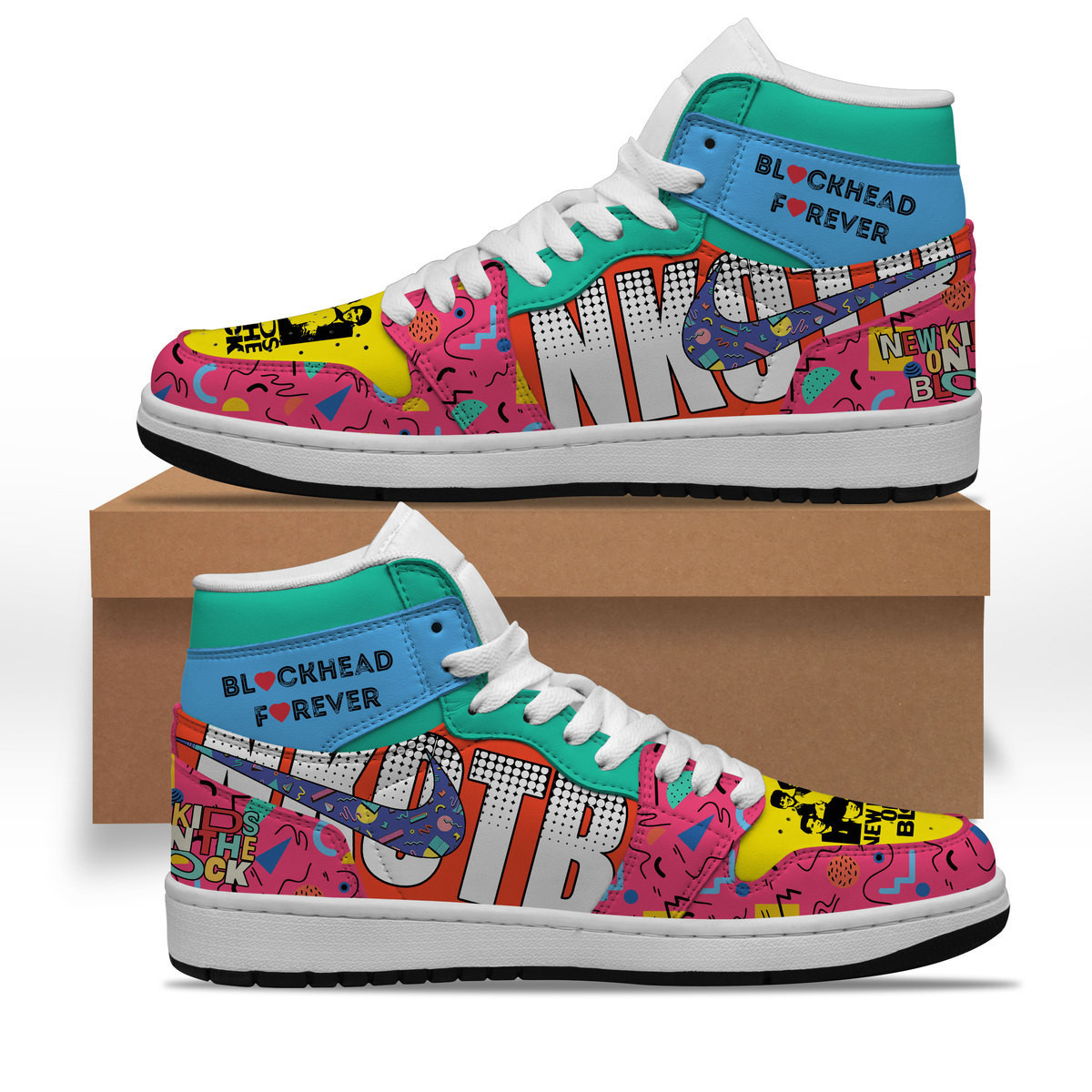 New Kids On The Block High-Top Sneakers Retro Streetwear Vibe Shoes For Men And Women - Image 3
