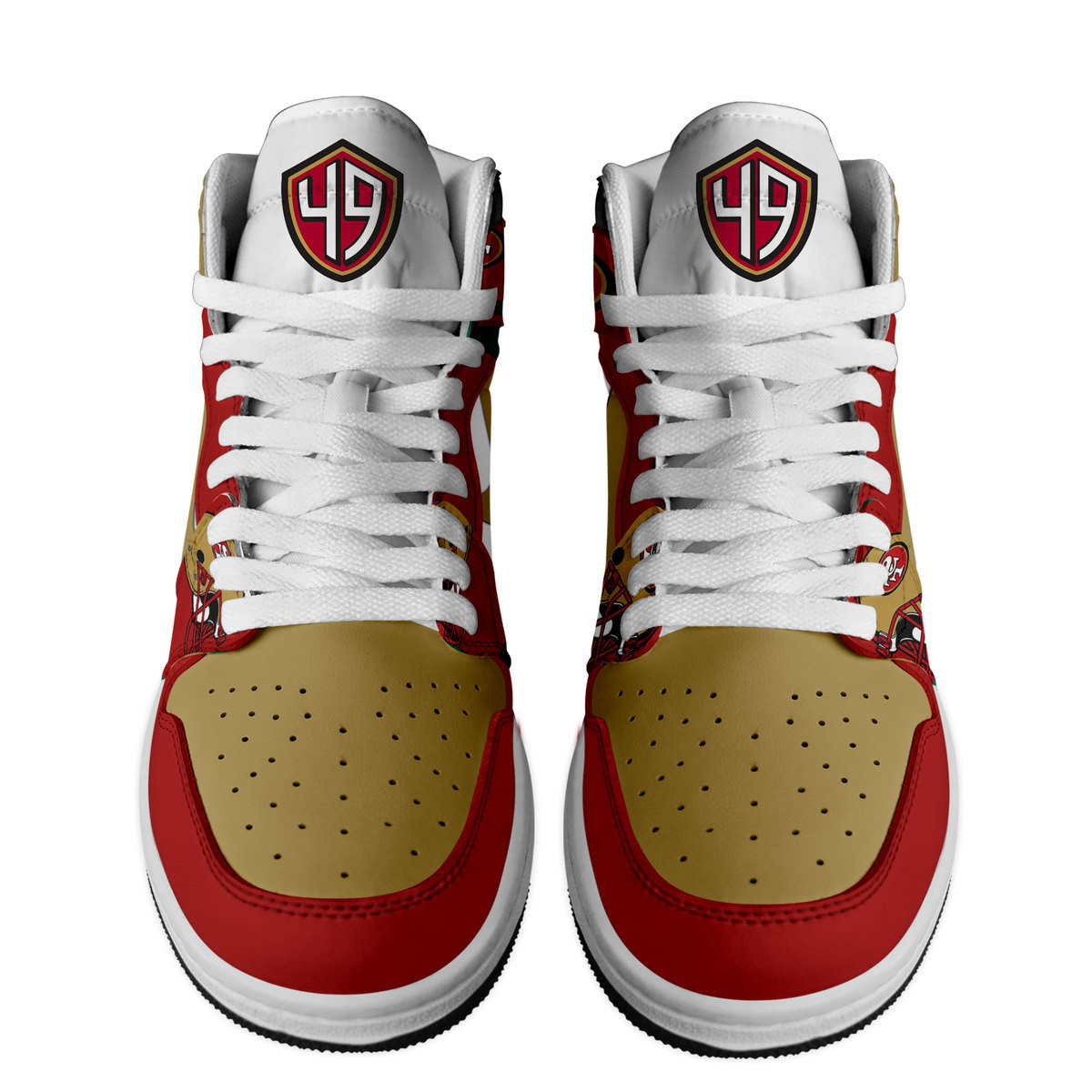 San Francisco 49ers High-Top Sneakers Retro Streetwear Vibe Shoes For Men And Women - Image 2