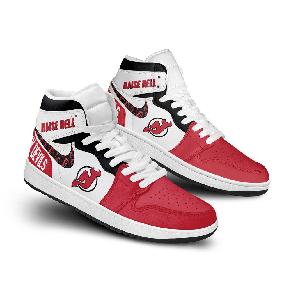 New Jersey Devils High-Top Sneakers Retro Streetwear Vibe Shoes For Men And Women - Image 2