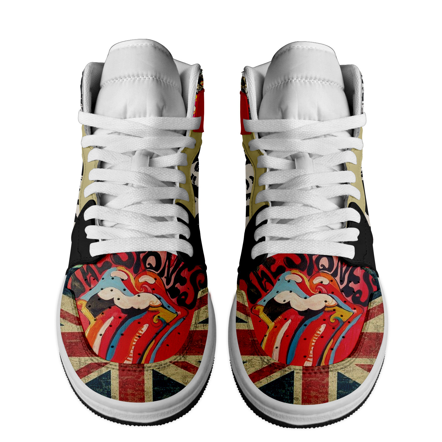 The Rolling Stones High-Top Sneakers Retro Streetwear Vibe Shoes For Men And Women - Image 2