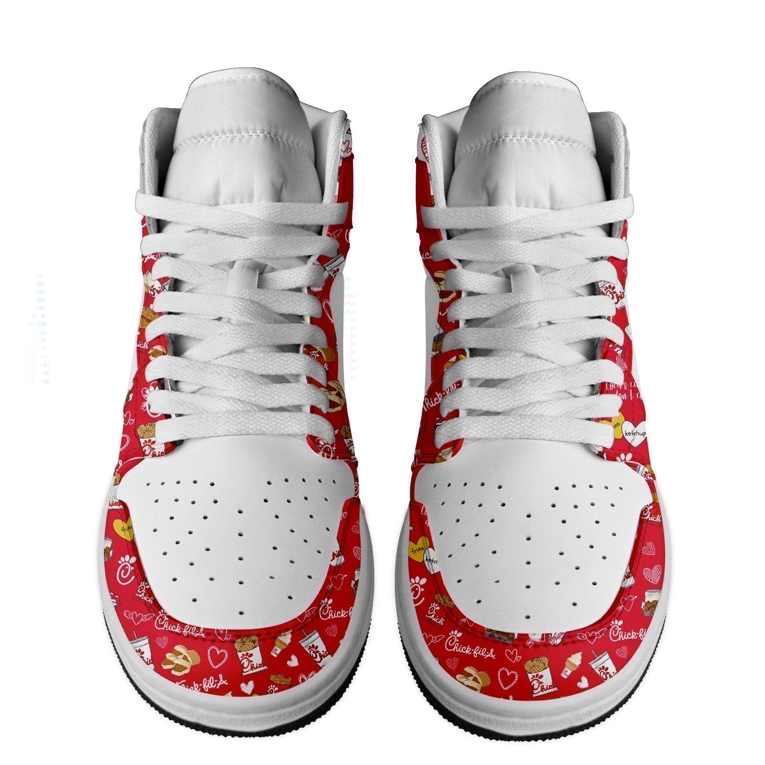 Chick-fil-A High-Top Sneakers Retro Streetwear Vibe Shoes For Men And Women - Image 2