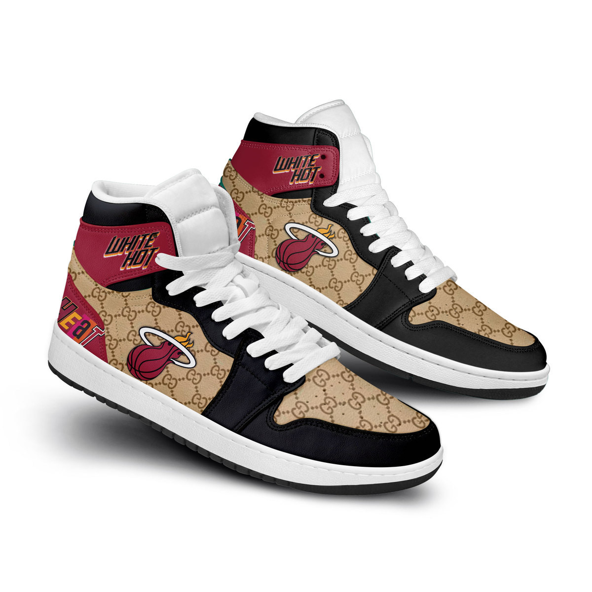 Miami Heat High-Top Sneakers Retro Streetwear Vibe Shoes For Men And Women - Image 2