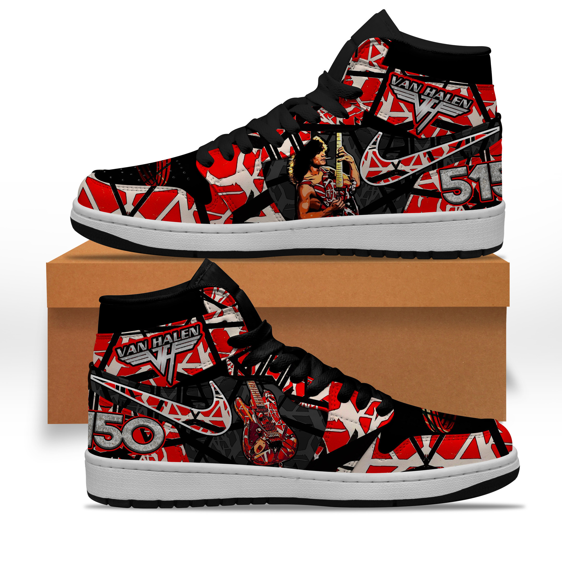 Van Halen High-Top Sneakers Retro Streetwear Vibe Shoes For Men And Women - Image 2