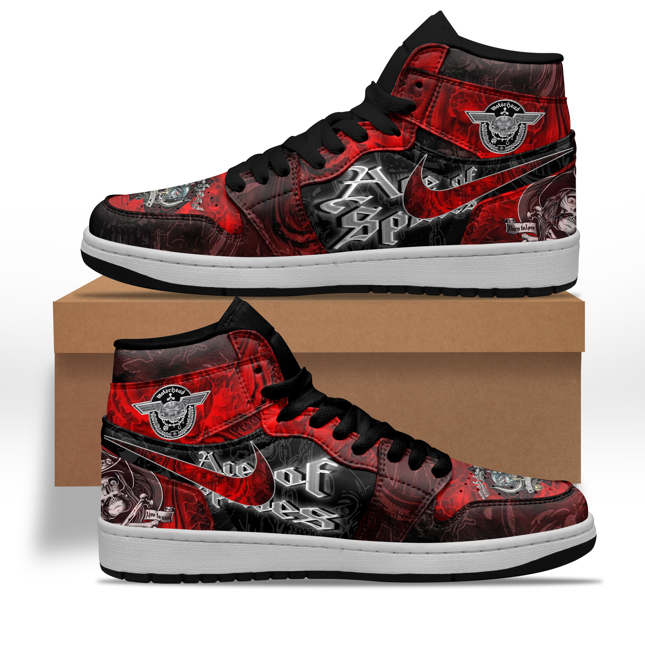 Motorhead High-Top Sneakers Retro Streetwear Vibe Shoes For Men And Women - Image 2