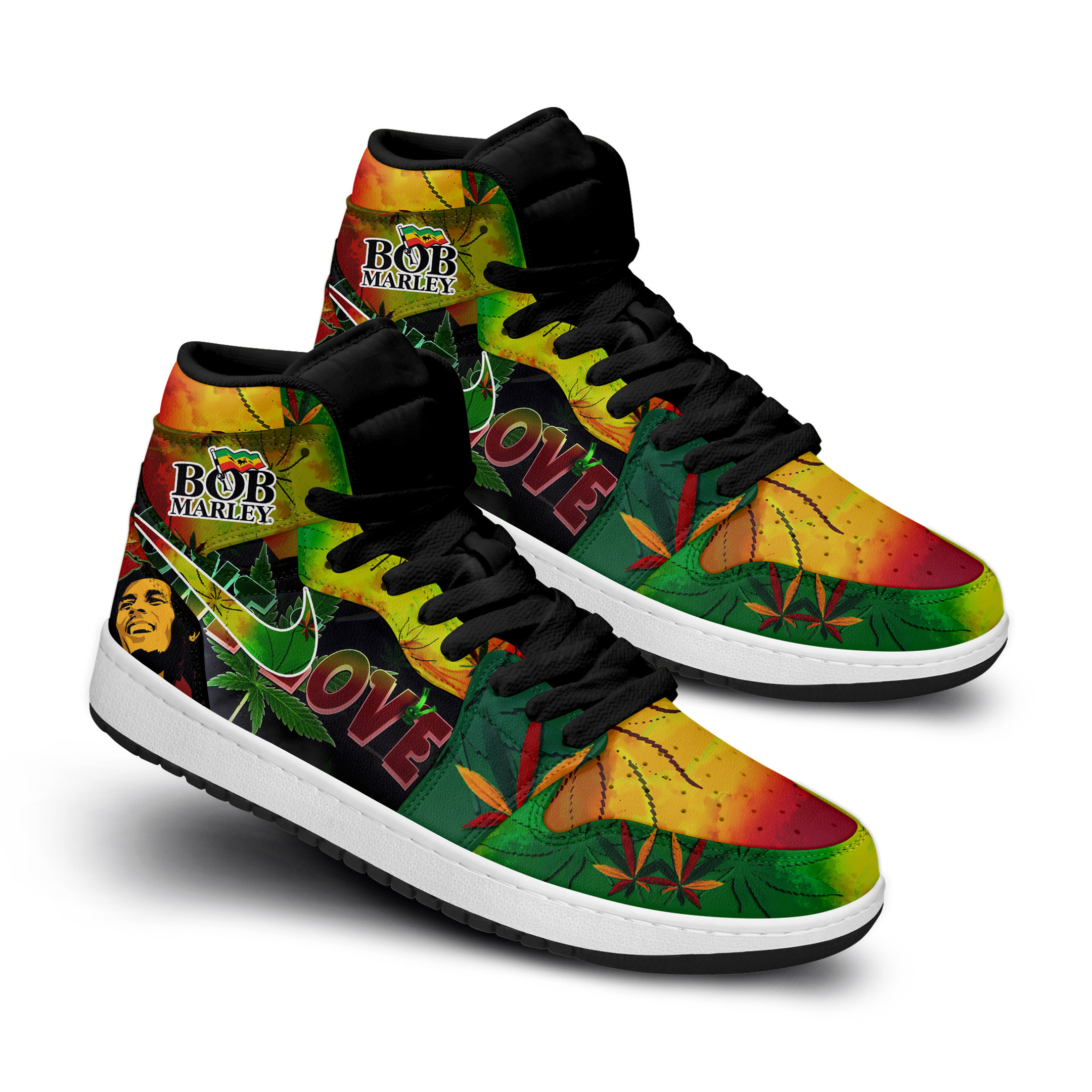 Bob Marley High-Top Sneakers Retro Streetwear Vibe Shoes For Men And Women - Image 4