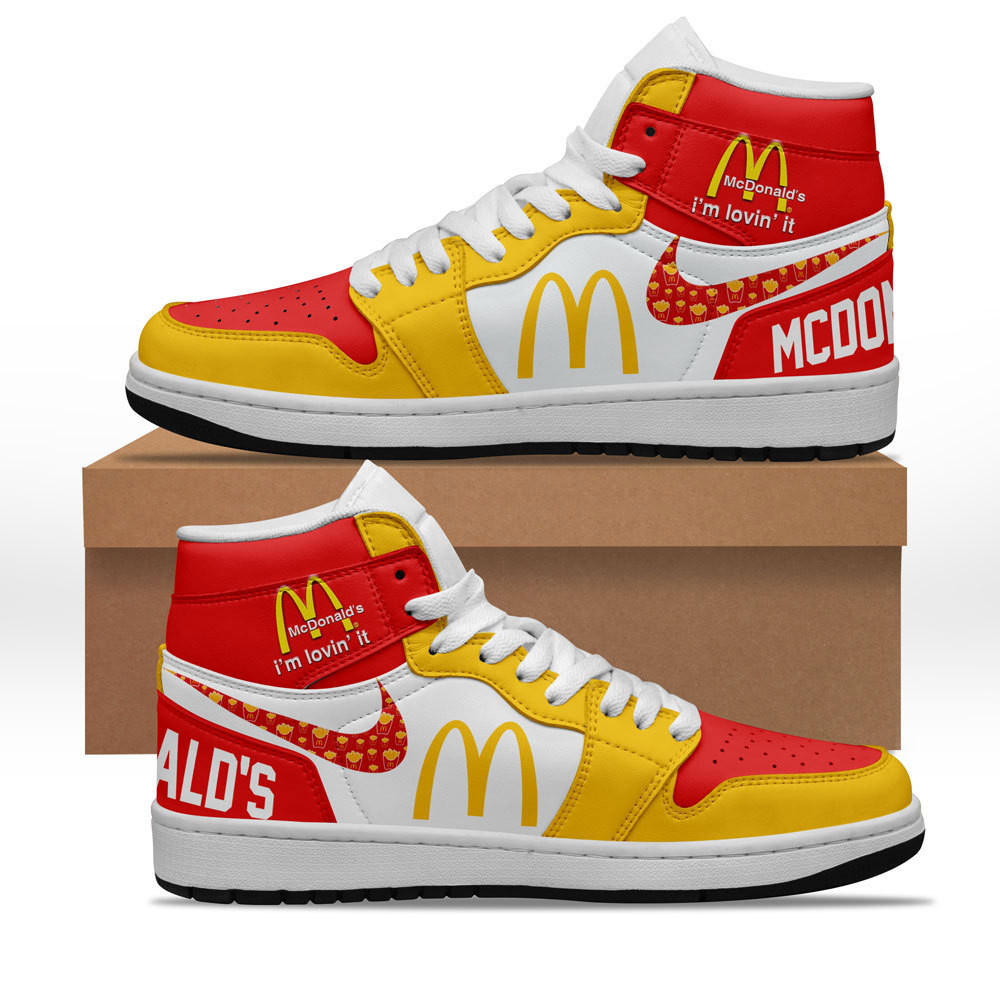 McDonalds High-Top Sneakers Retro Streetwear Vibe Shoes For Men And Women - Image 2