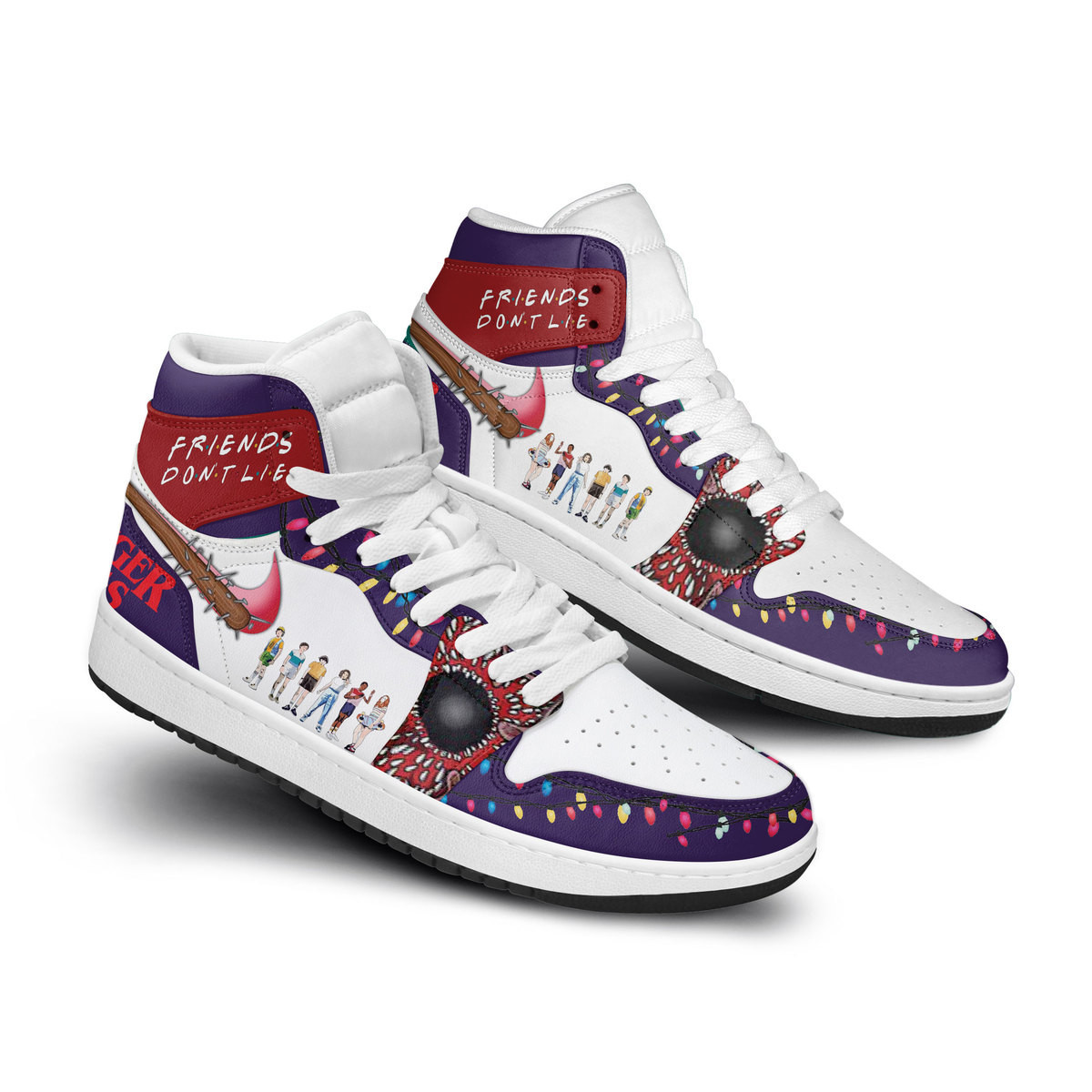 Friends Dont Lie High-Top Sneakers Retro Streetwear Vibe Shoes For Men And Women - Image 2