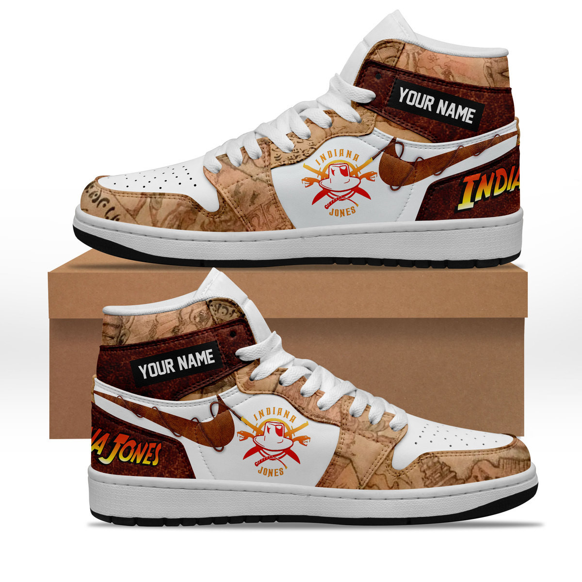 Indiana Jones High-Top Sneakers Retro Streetwear Vibe Shoes For Men And Women - Image 2