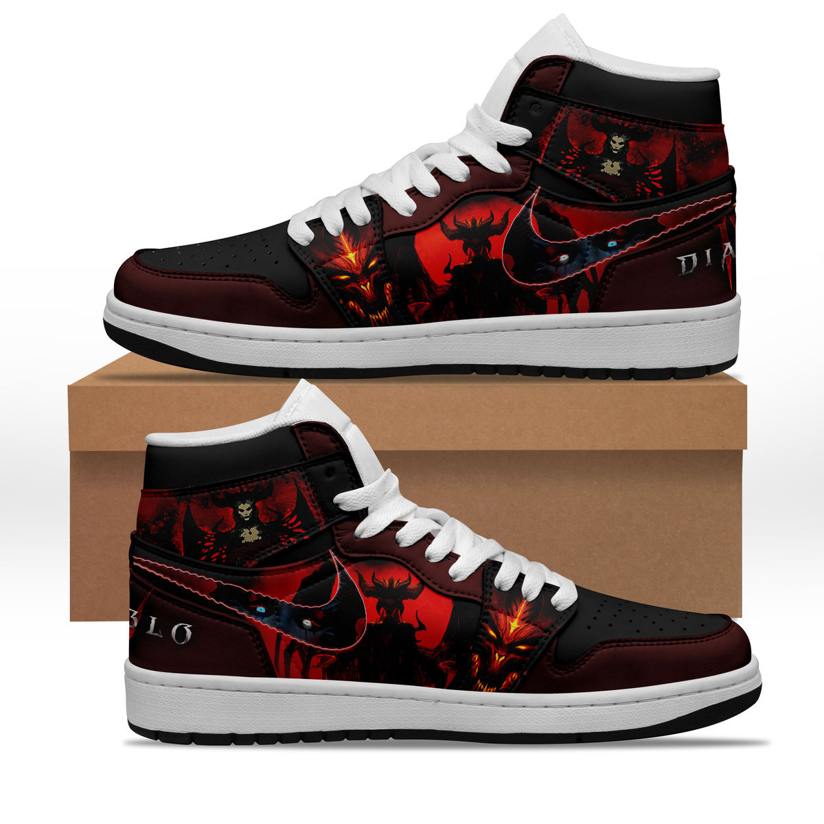 Diablo High-Top Sneakers Retro Streetwear Vibe Shoes For Men And Women - Image 2