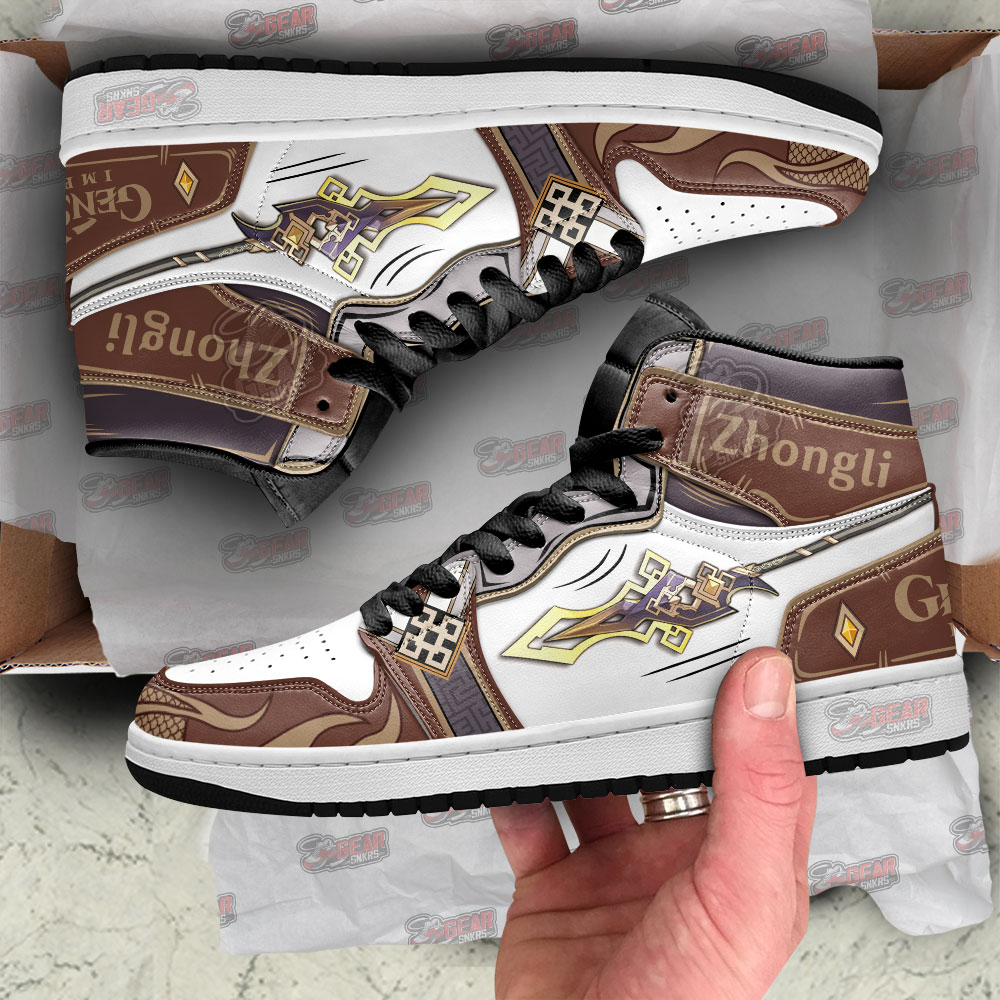 Zhongli Weapon Genshin Impact High-Top Sneakers Retro Streetwear Vibe Shoes For Men And Women - Image 2