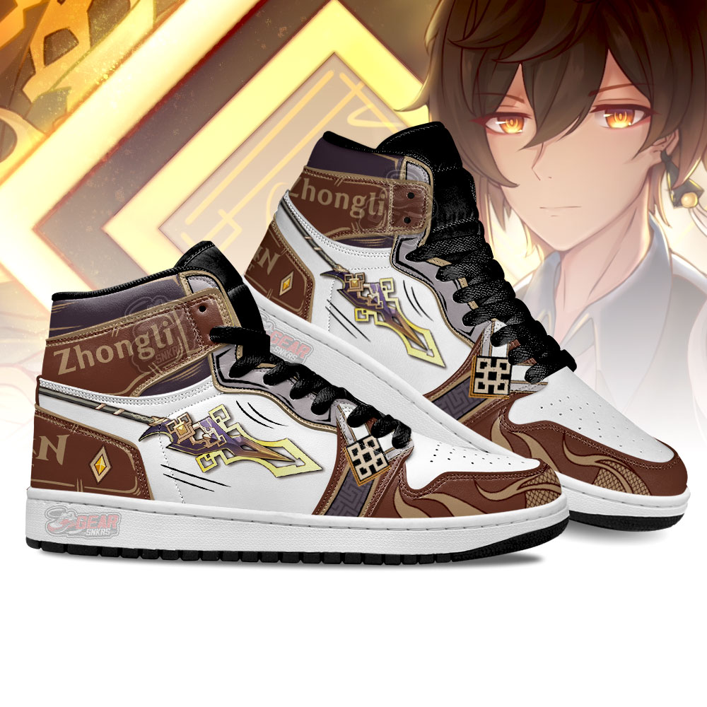 Zhongli Weapon Genshin Impact High-Top Sneakers Retro Streetwear Vibe Shoes For Men And Women - Image 3