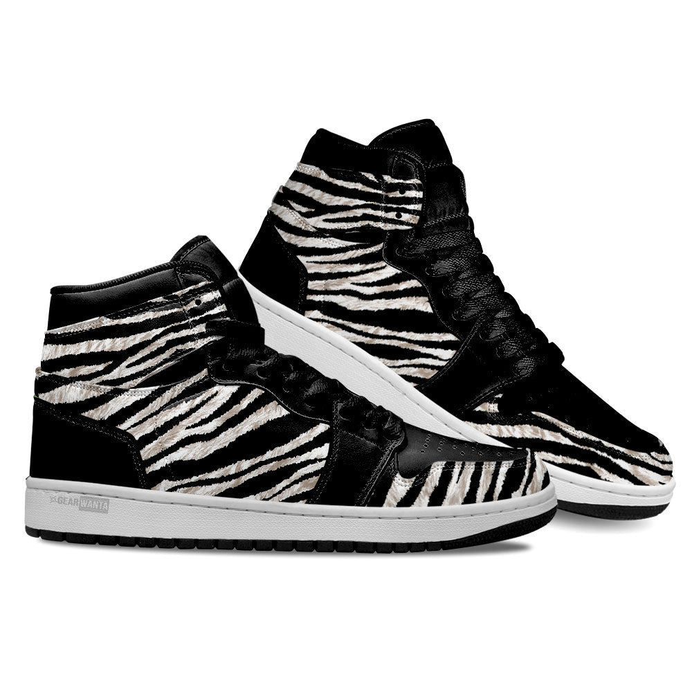 Zebra Skin High-Top Sneakers Retro Streetwear Vibe Shoes For Men And Women - Image 3