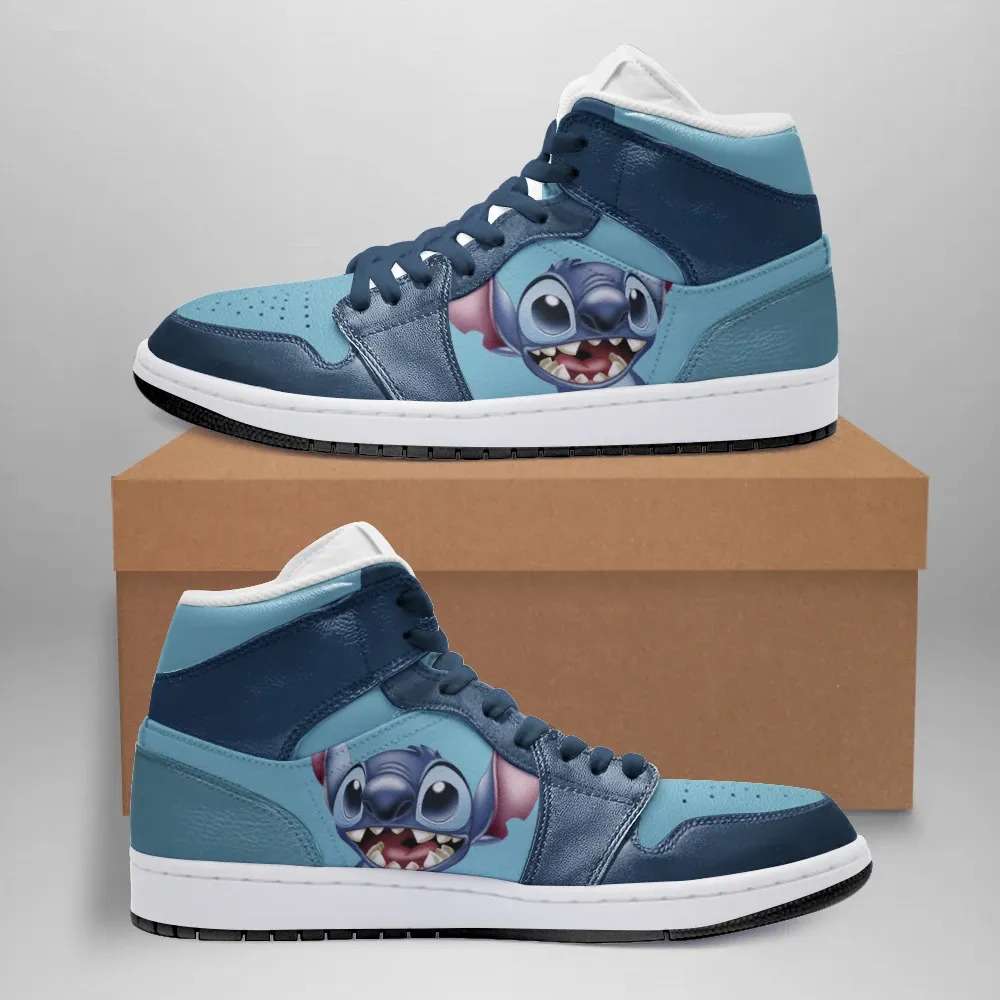 Stitch High-Top Sneakers Retro Streetwear Vibe Shoes For Men And Women - Image 2