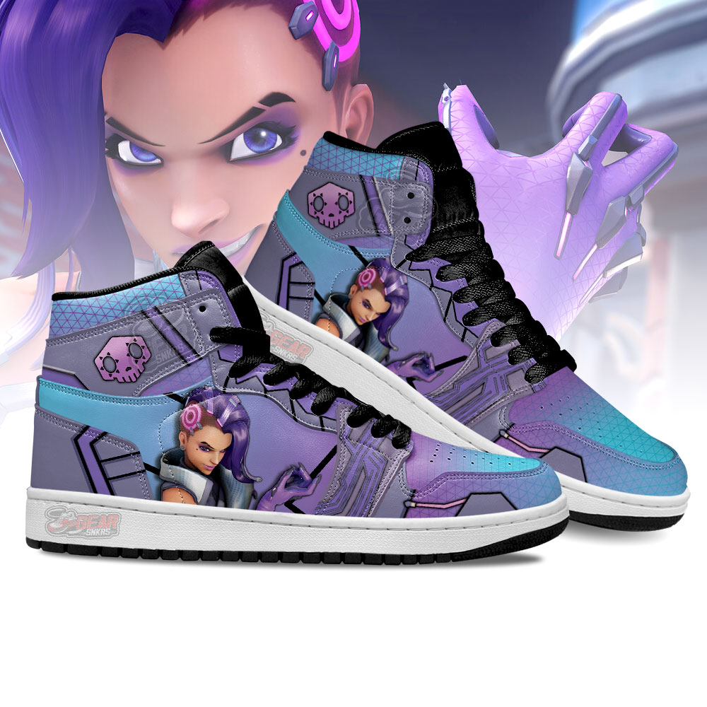 Sombra Overwatch High-Top Sneakers Retro Streetwear Vibe Shoes For Men And Women - Image 3