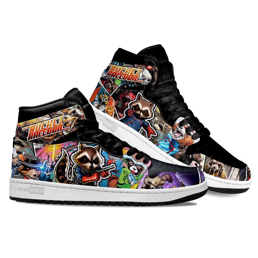 Rocket Raccoon High-Top Sneakers Retro Streetwear Vibe Shoes For Men And Women - Image 2