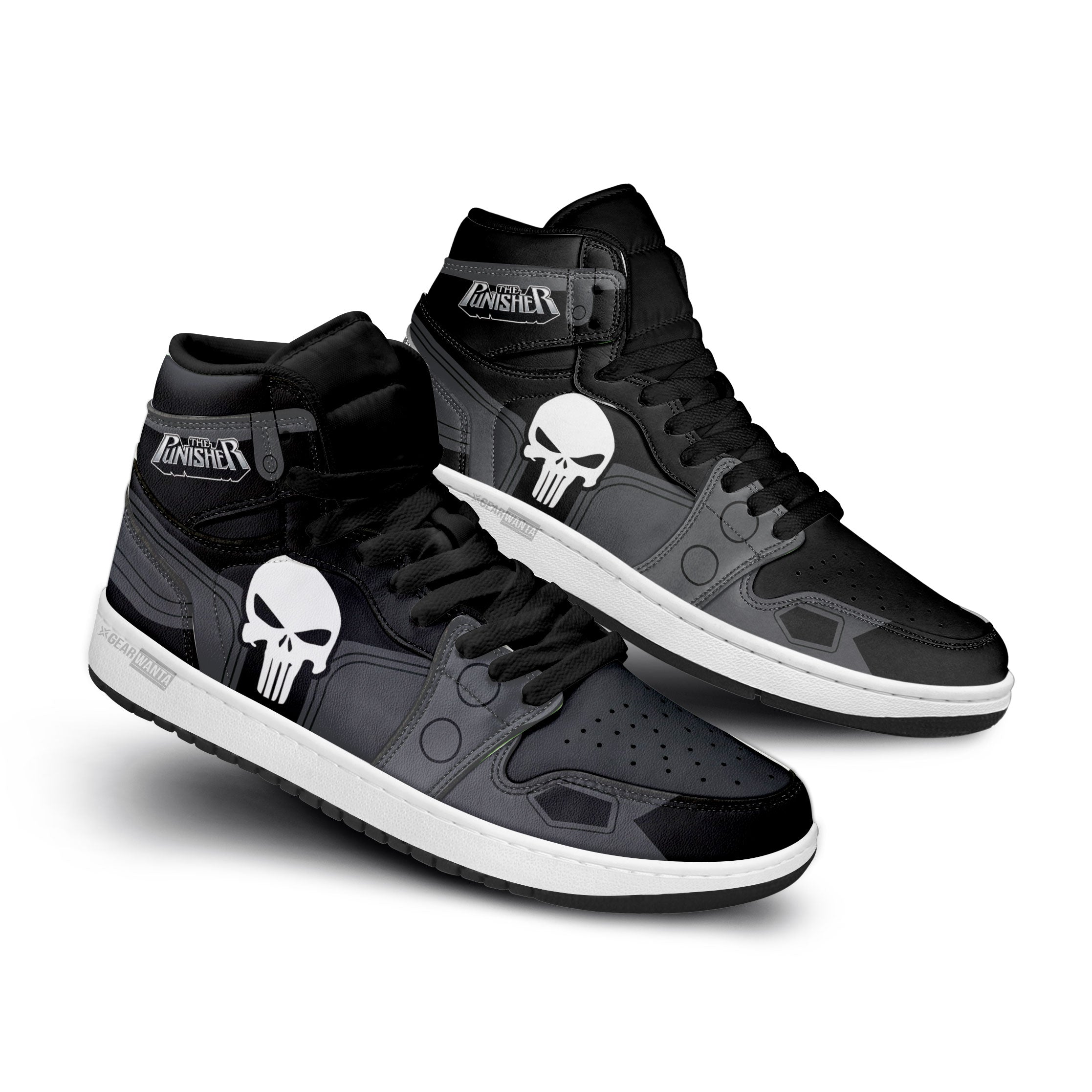 Punisher High-Top Sneakers Retro Streetwear Vibe Shoes For Men And Women - Image 2