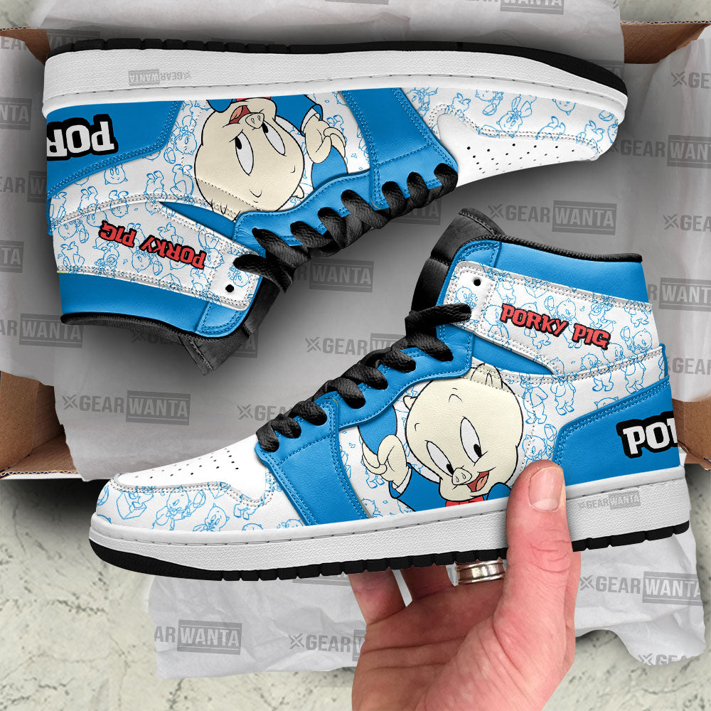 Porky Pig High-Top Sneakers Retro Streetwear Vibe Shoes For Men And Women - Image 2