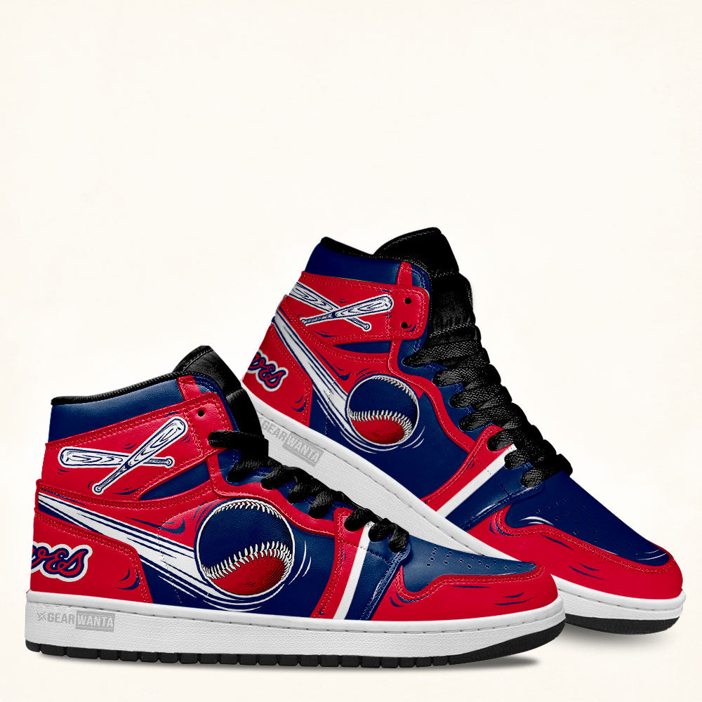 Atlanta Braves High-Top Sneakers Retro Streetwear Vibe Shoes For Men And Women - Image 3