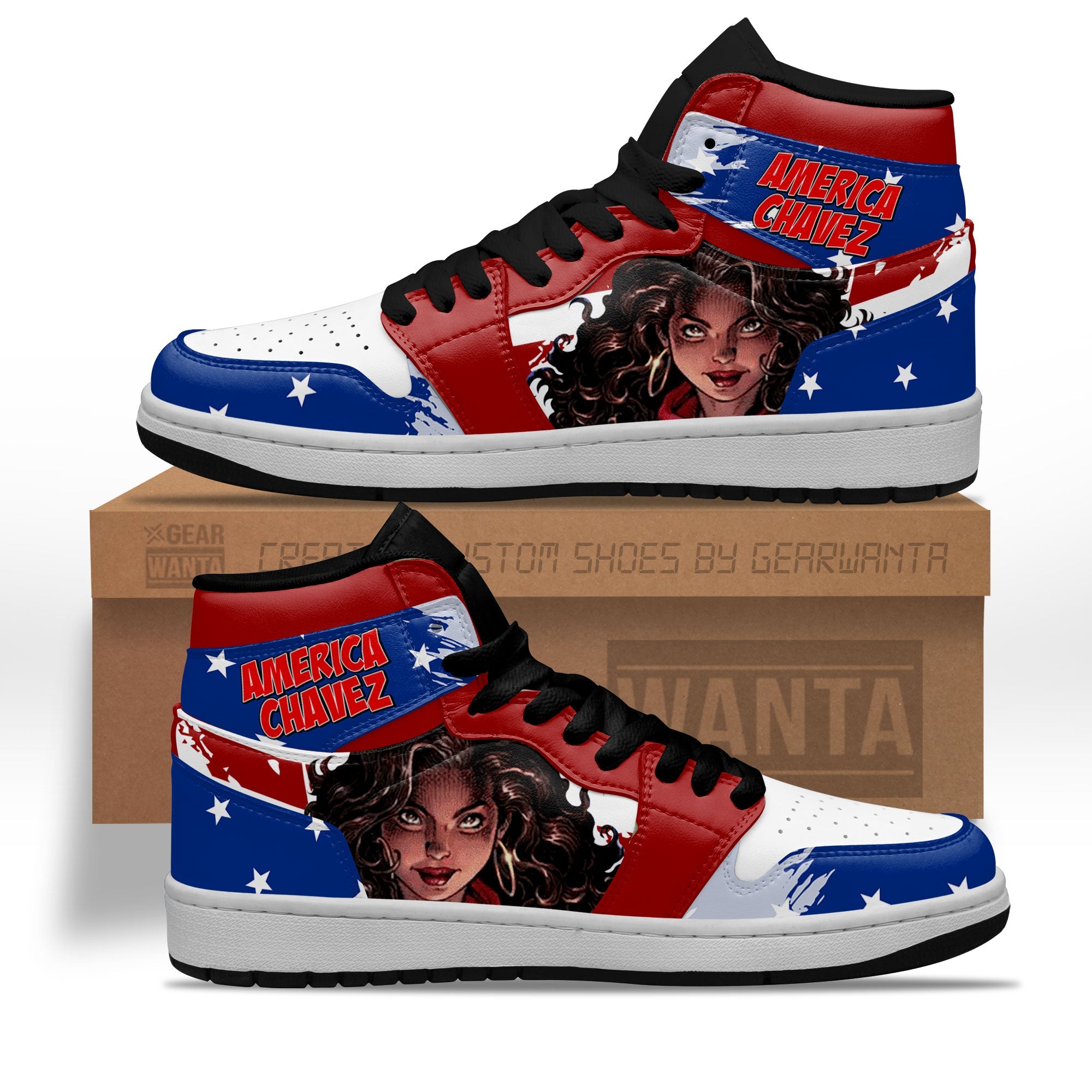 America Chavez High-Top Sneakers Retro Streetwear Vibe Shoes For Men And Women - Image 2
