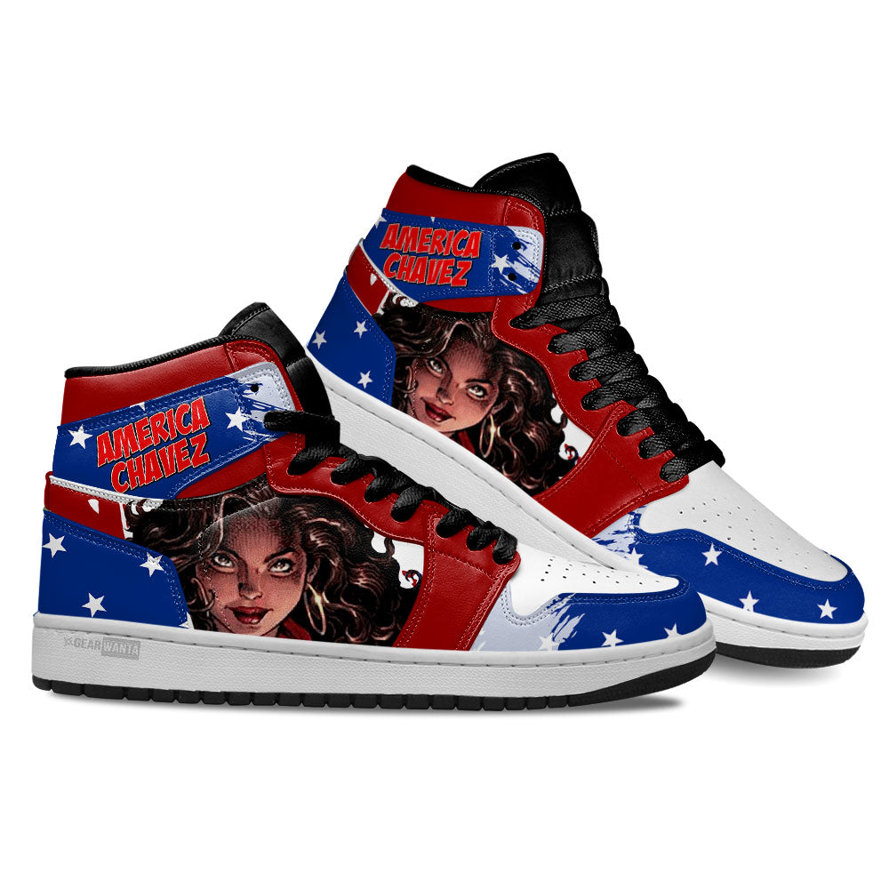 America Chavez High-Top Sneakers Retro Streetwear Vibe Shoes For Men And Women - Image 3
