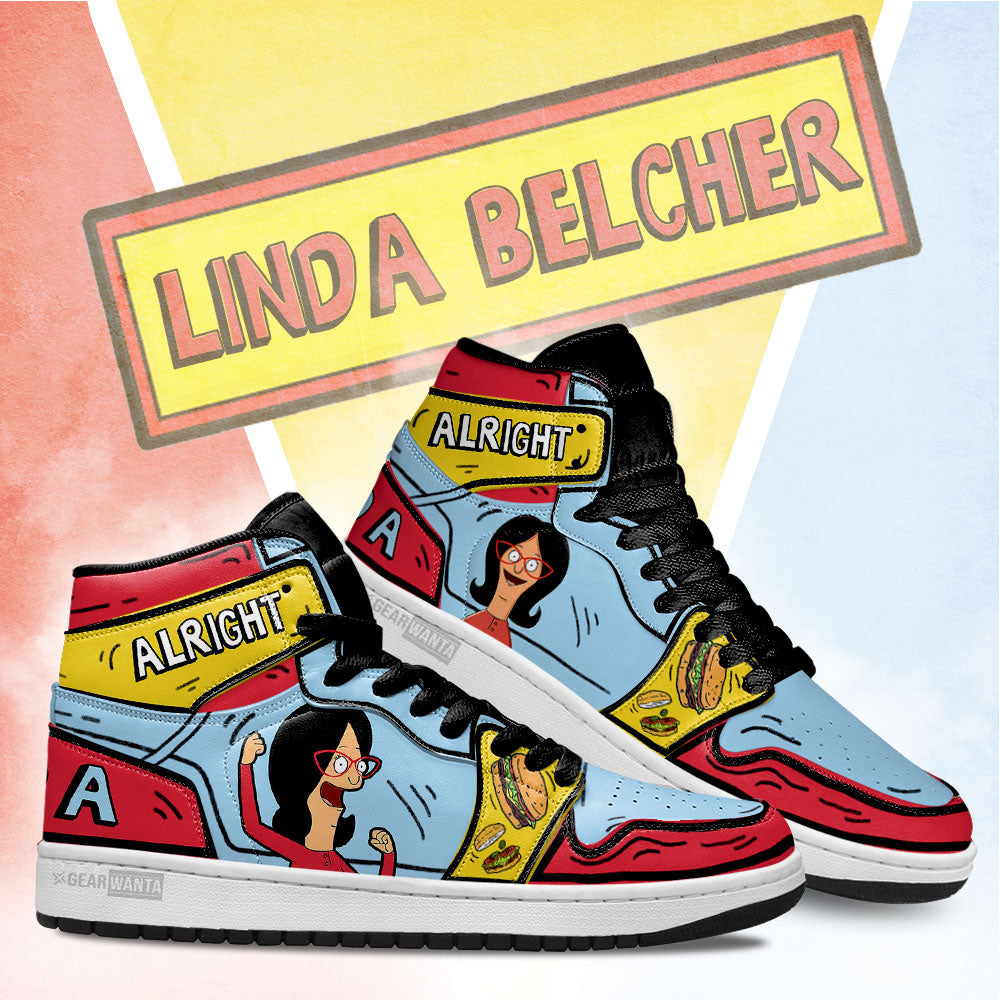 Linda Bobs Burger High-Top Sneakers Retro Streetwear Vibe Shoes For Men And Women - Image 3