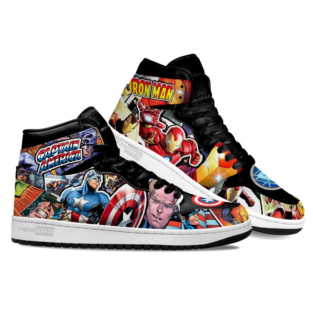 Iron Man and Captain America High-Top Sneakers Retro Streetwear Vibe Shoes For Men And Women - Image 2