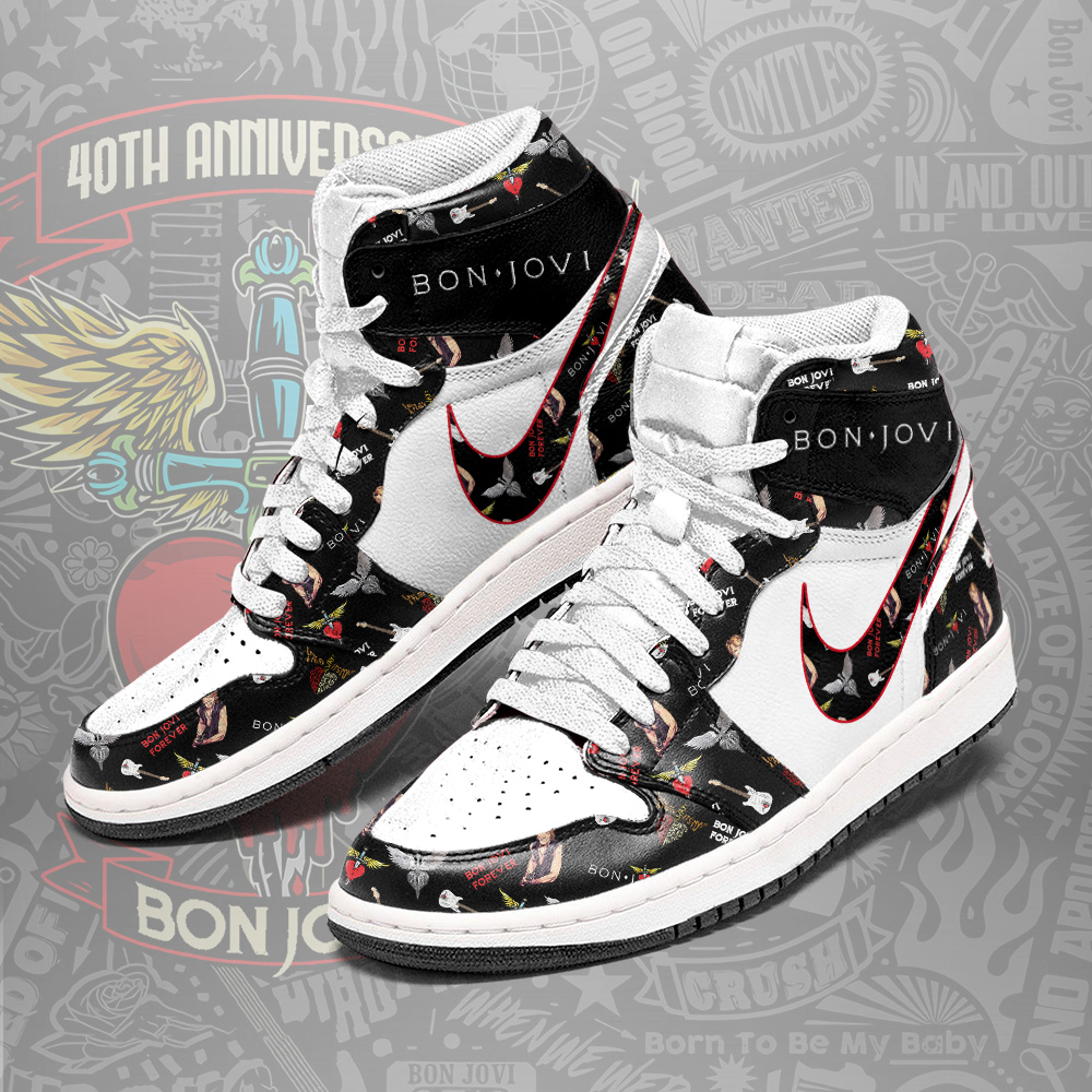 Bon Jovi High-Top Sneakers Retro Streetwear Vibe Shoes For Men And Women - Image 2