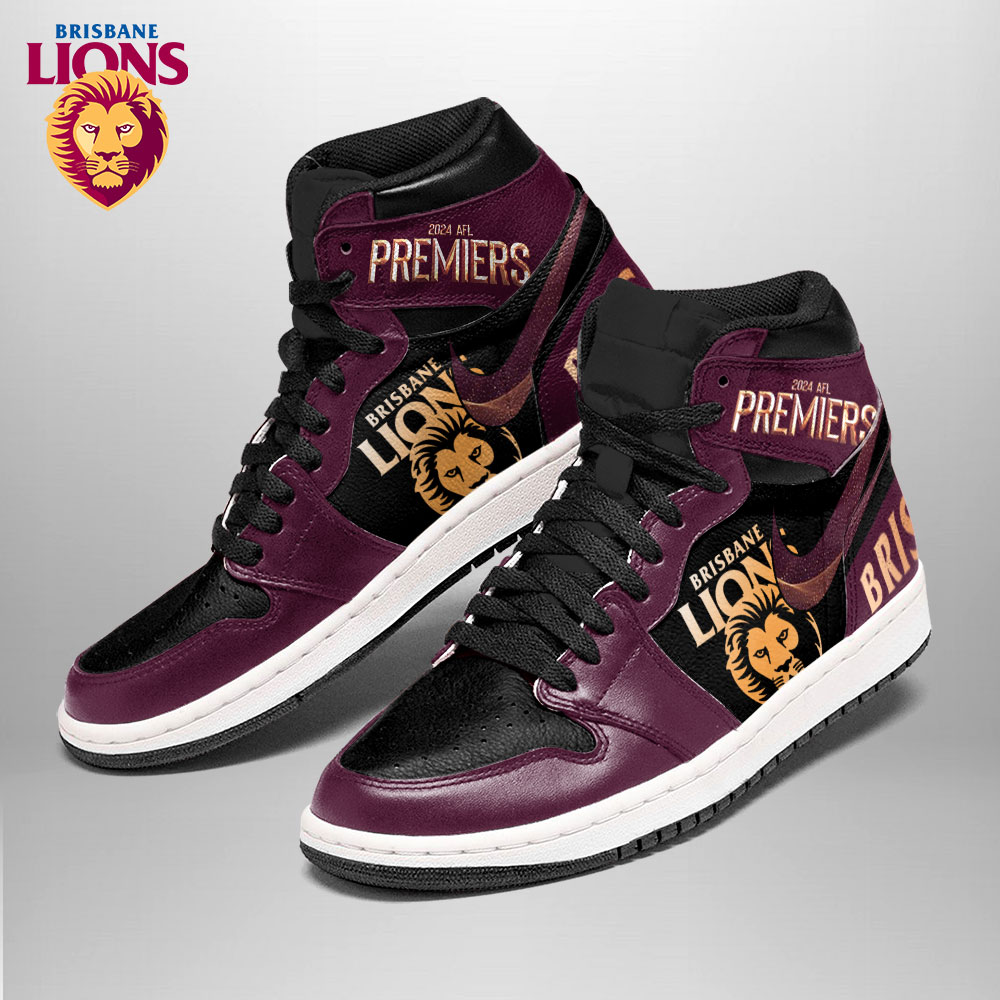 Brisbane Lions High-Top Sneakers Retro Streetwear Vibe Shoes For Men And Women - Image 2