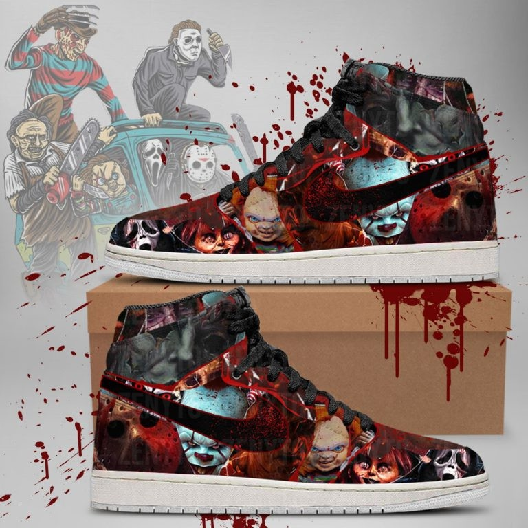 Horror Killers AJ1 High Sneakers Shoes For Men And Women - Image 3