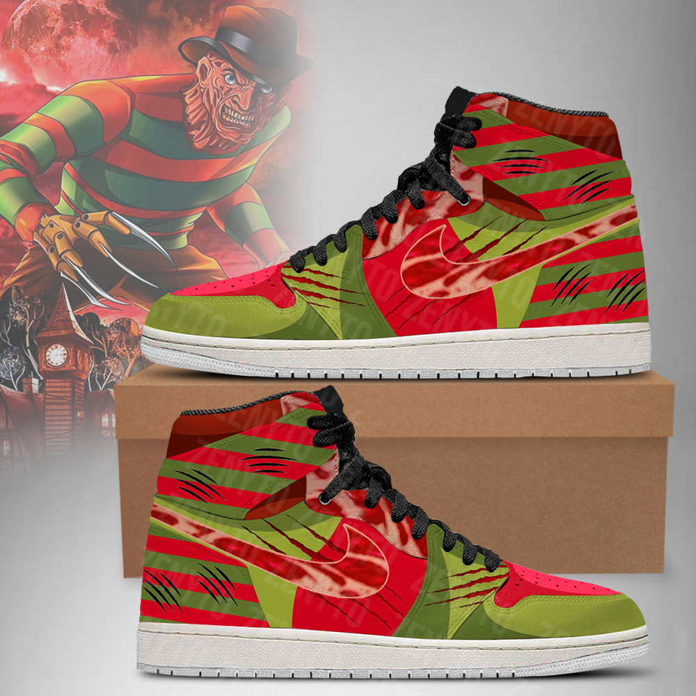 Freddy Krueger AJ1 High Sneakers Shoes For Men And Women - Image 3