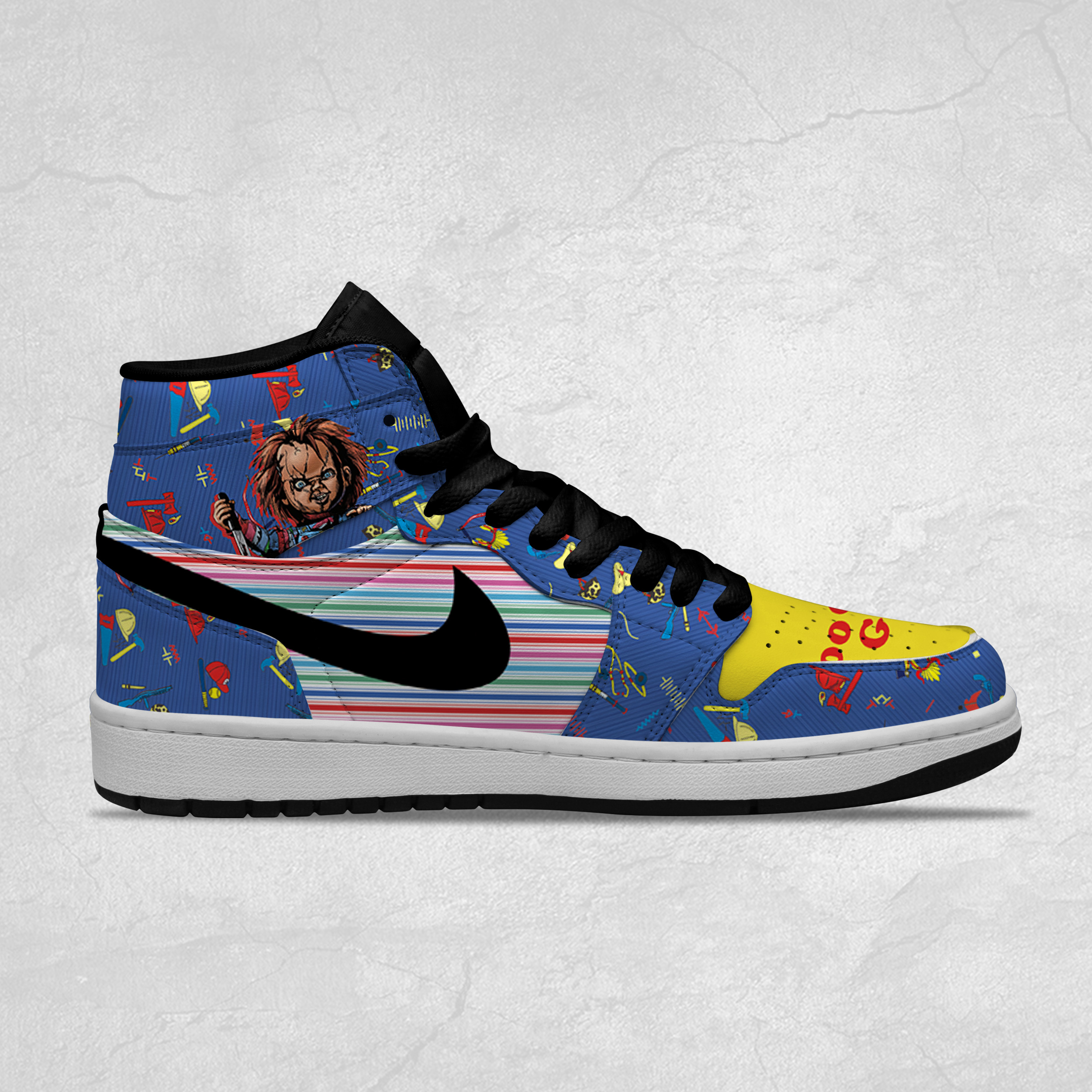 Chucky Halloween AJ1 High Sneakers Shoes For Men And Women - Image 2