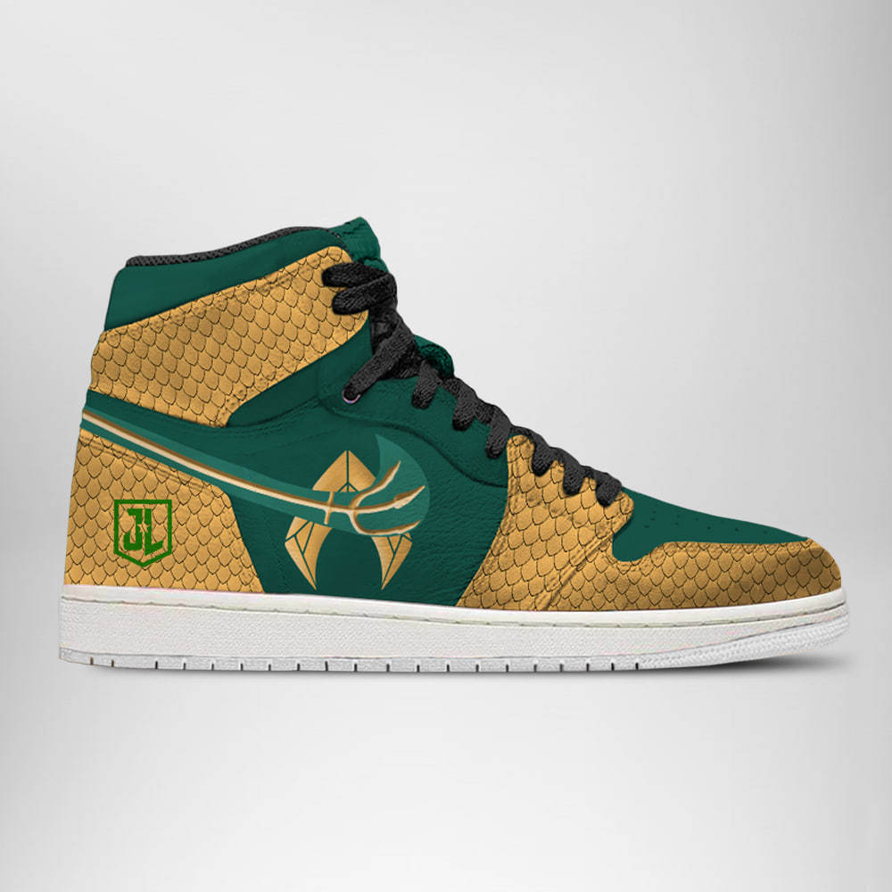 DC Justice League Aquaman AJ1 High Sneakers Shoes For Men And Women - Image 2
