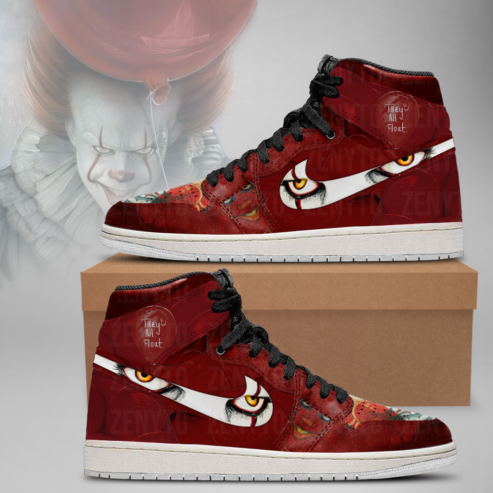 Pennywise Halloween AJ1 High Sneakers Shoes For Men And Women - Image 3