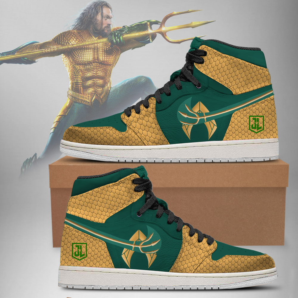 DC Justice League Aquaman AJ1 High Sneakers Shoes For Men And Women - Image 3