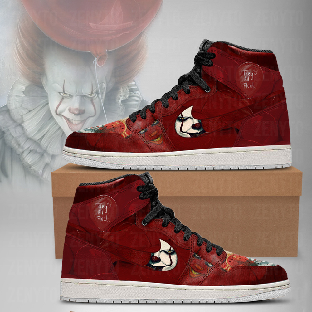 Pennywise Halloween AJ1 High Sneakers Shoes For Men And Women - Image 3