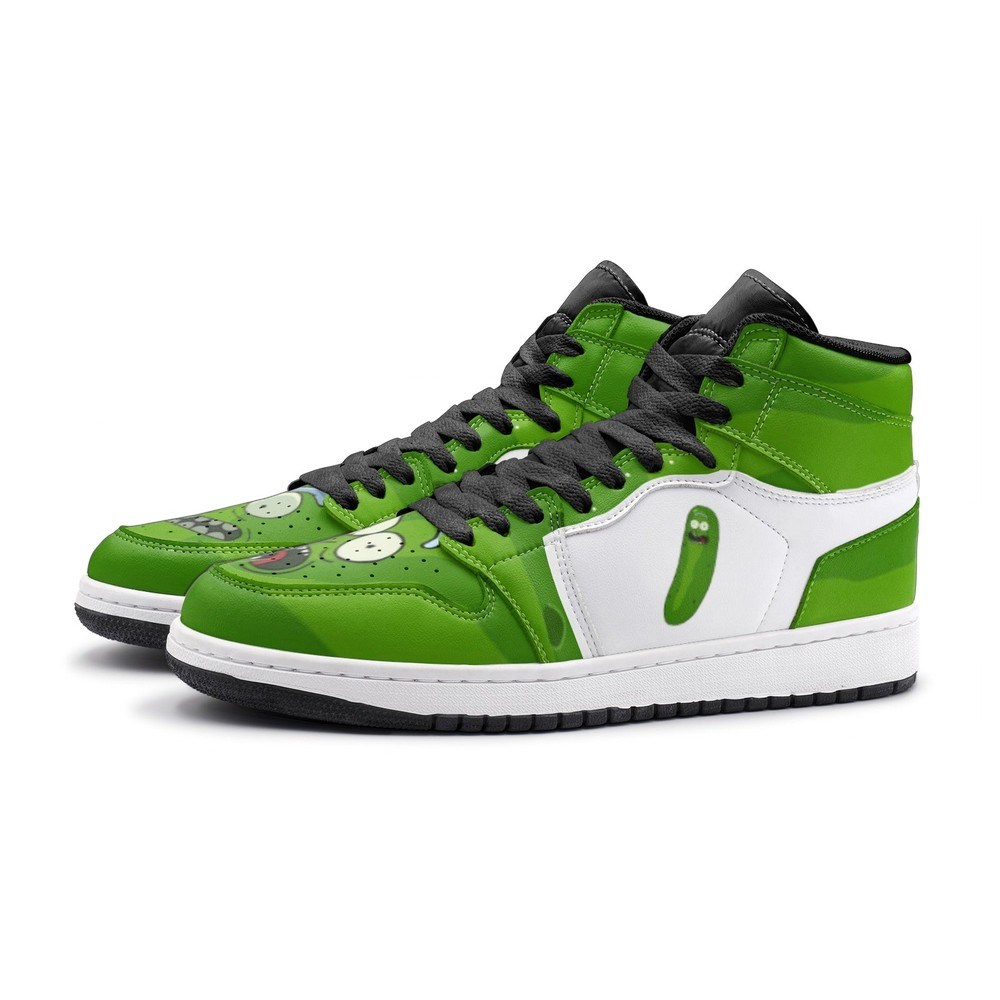 Pickle Rick Face Rick And Morty AJ1 High Sneakers Shoes For Men And Women - Image 2