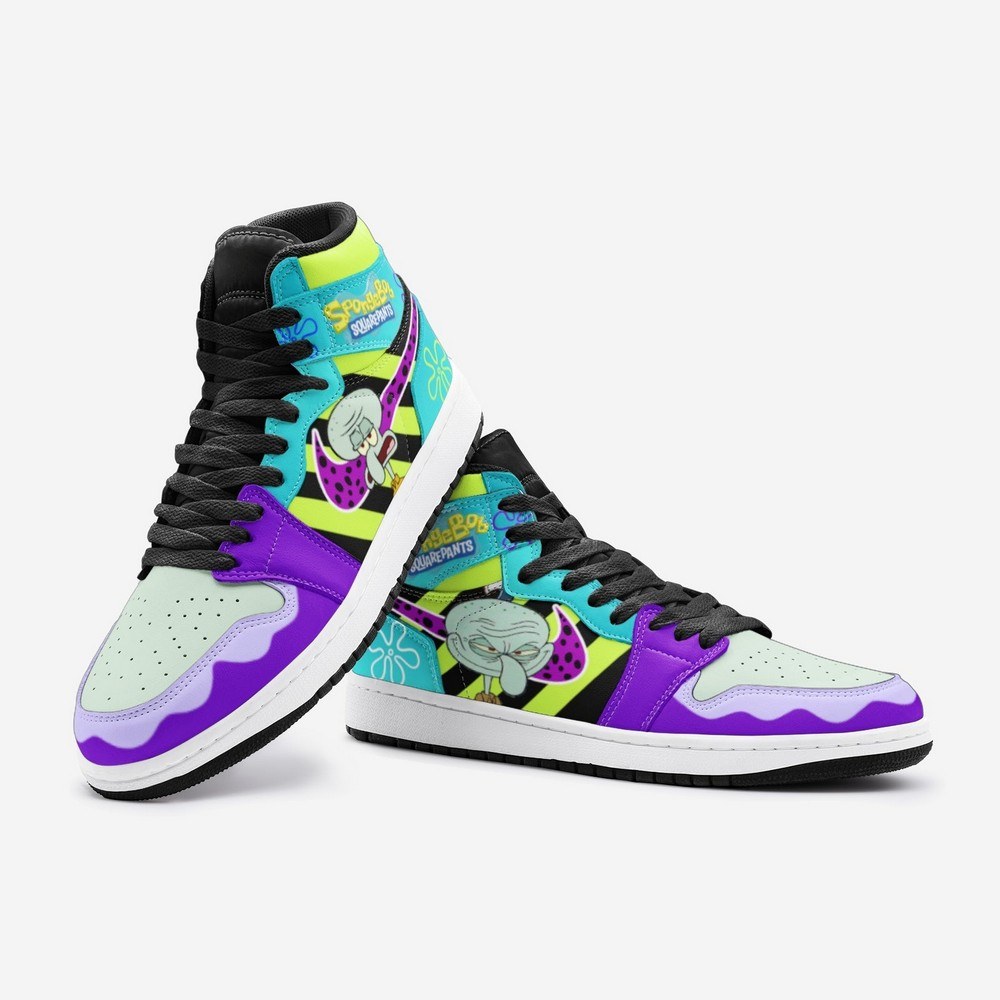 Mr. Squidward Q AJ1 High Sneakers Shoes For Men And Women - Image 3