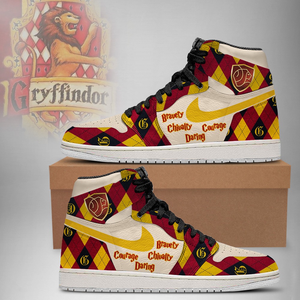 Gryffindor Good Traits AJ1 High Sneakers Shoes For Men And Women - Image 2