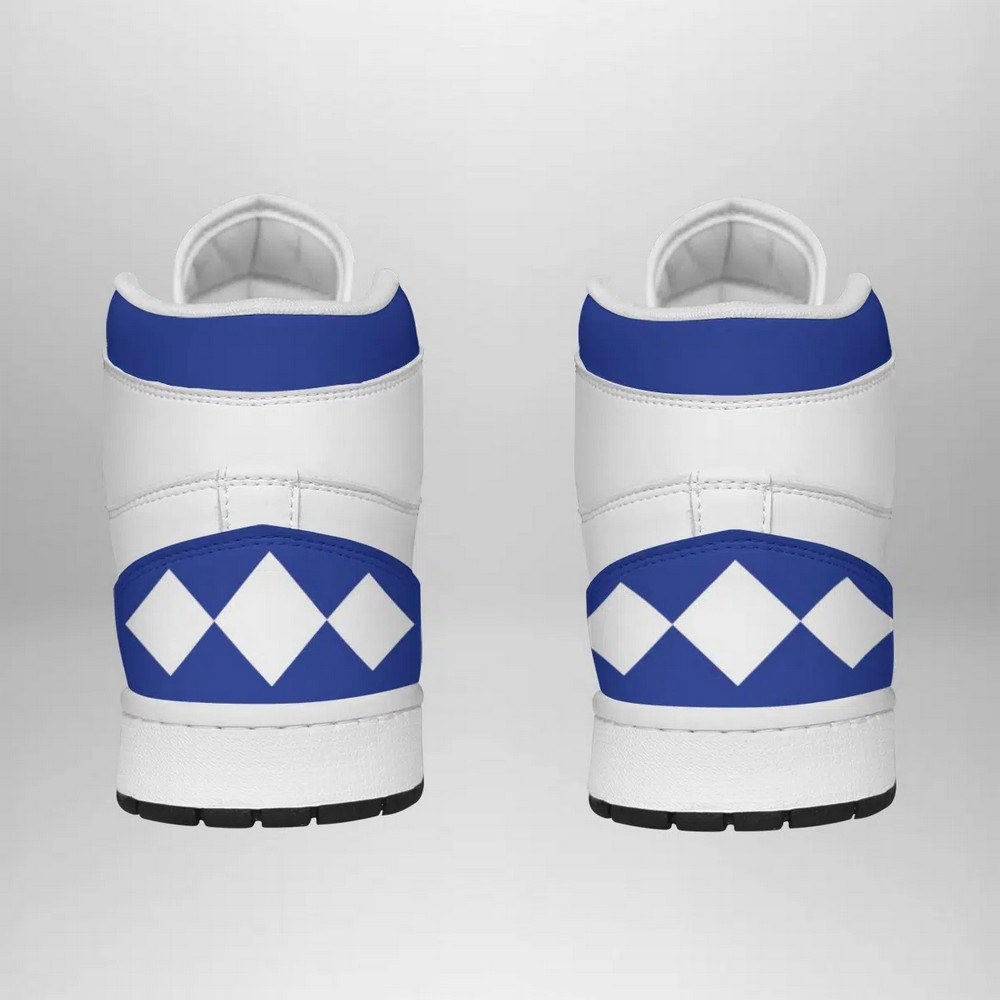 Blue Ranger Mighty Morphin AJ1 High Sneakers Shoes For Men And Women - Image 3