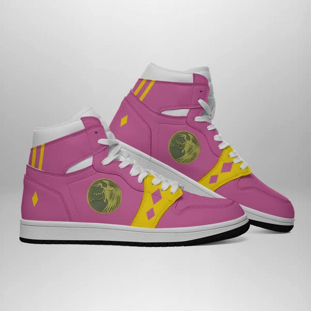 Pink Ranger Ninjetti Power Rangers AJ1 High Sneakers Shoes For Men And Women - Image 2