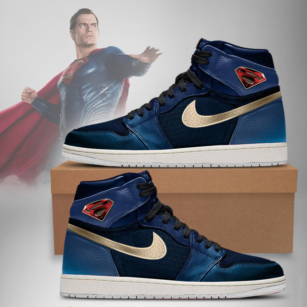 DC Justice League Superman AJ1 High Sneakers Shoes For Men And Women - Image 3
