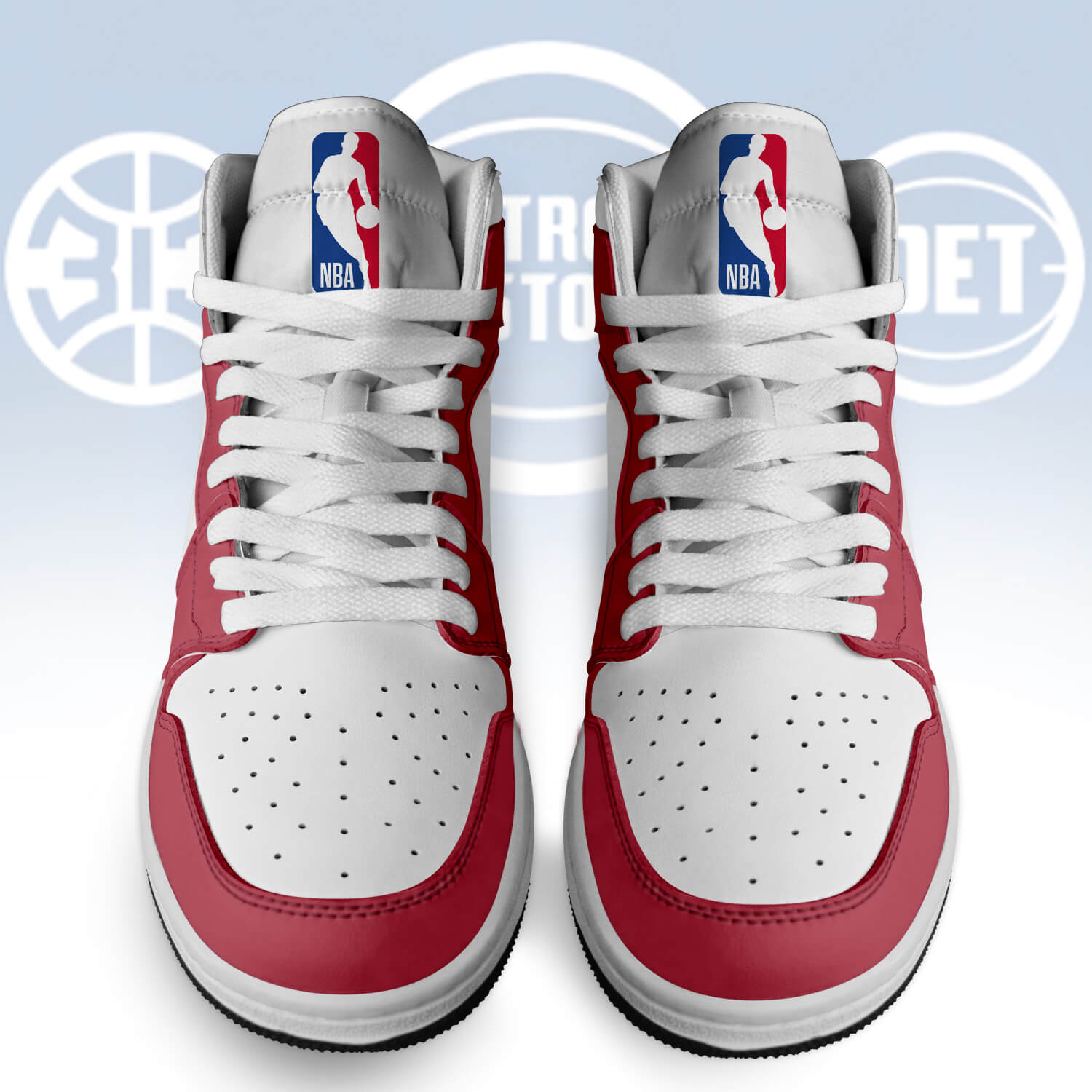 Detroit Pistons AJ1 High Sneakers Shoes For Men And Women - Image 2