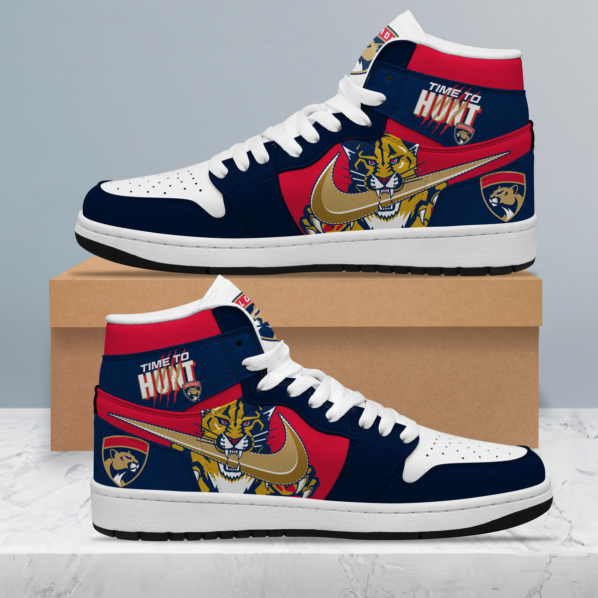 Florida Panthers Personalized Sport High-Top Sneakers Shoes Custom Name Design For Men And Women - Image 2