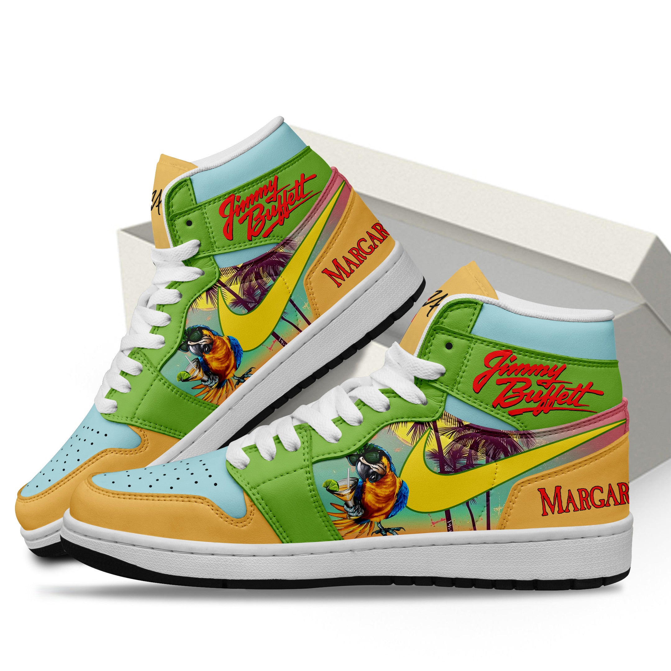 Jimmy Buffett Personalized Music High-Top Sneakers Shoes Custom Name Design For Men And Women - Image 3